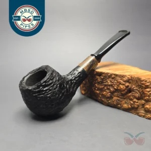 MBSD Briars by Piero Vitale Black Rusticated Author w/ Zebrawood, Briar Pipe, New