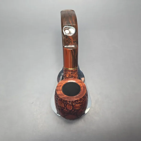 Savinelli Alligator Brown 614 Partially Rusticated Oom Paul (6mm) (Unsmoked Estate) - Image 9