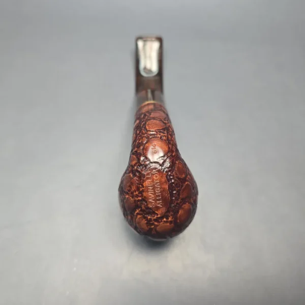 Savinelli Alligator Brown 614 Partially Rusticated Oom Paul (6mm) (Unsmoked Estate) - Image 10