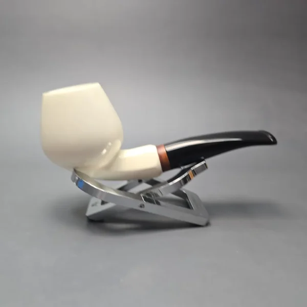 MBSD Meerschaum Deluxe Smooth Cutty Block Meerschaum Pipe, Briar-Mortise, New - Image 4