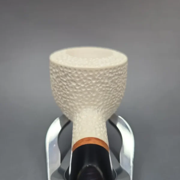 MBSD Meerschaum Deluxe Rusticated Pot Block Meerschaum Pipe, Briar-Mortise, New - Image 7