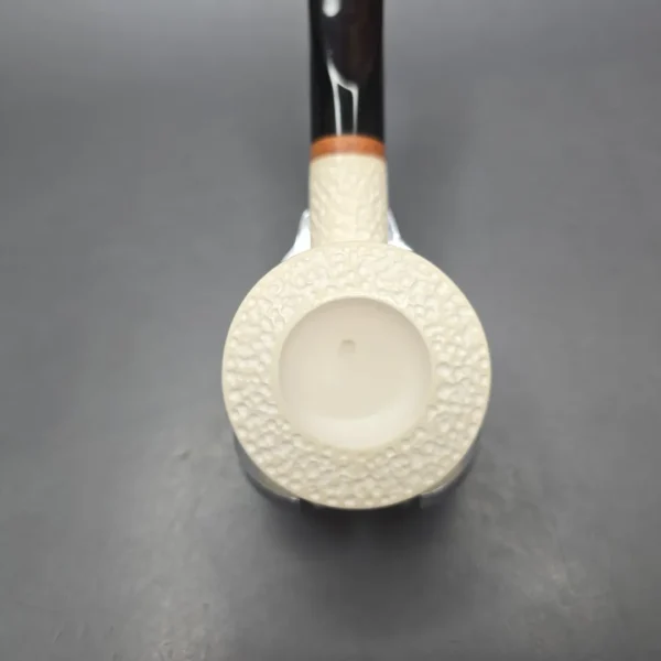 MBSD Meerschaum Deluxe Rusticated Pot Block Meerschaum Pipe, Briar-Mortise, New - Image 8