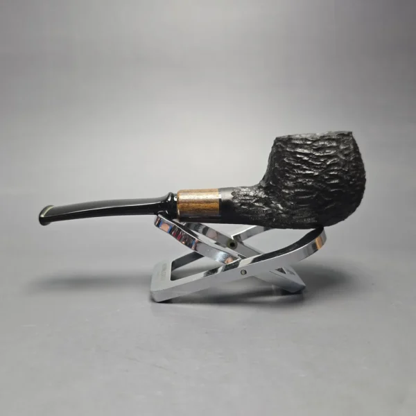 MBSD Briars by Piero Vitale Black Rusticated Author w/ Zebrawood, Briar Pipe, New - Image 4