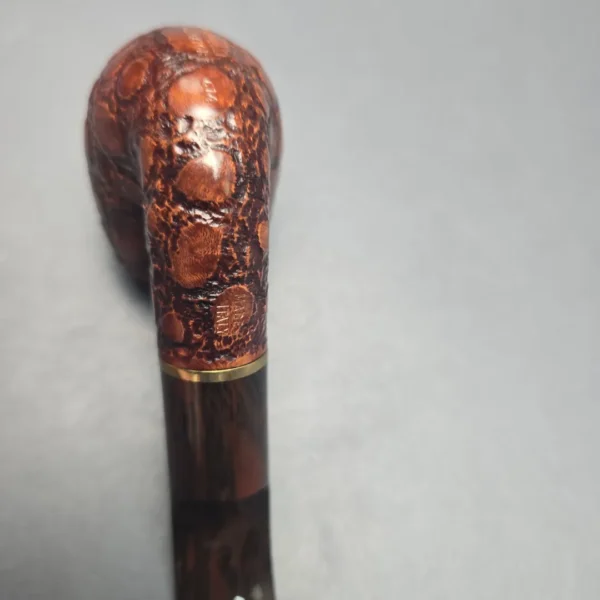 Savinelli Alligator Brown 614 Partially Rusticated Oom Paul (6mm) (Unsmoked Estate) - Image 12