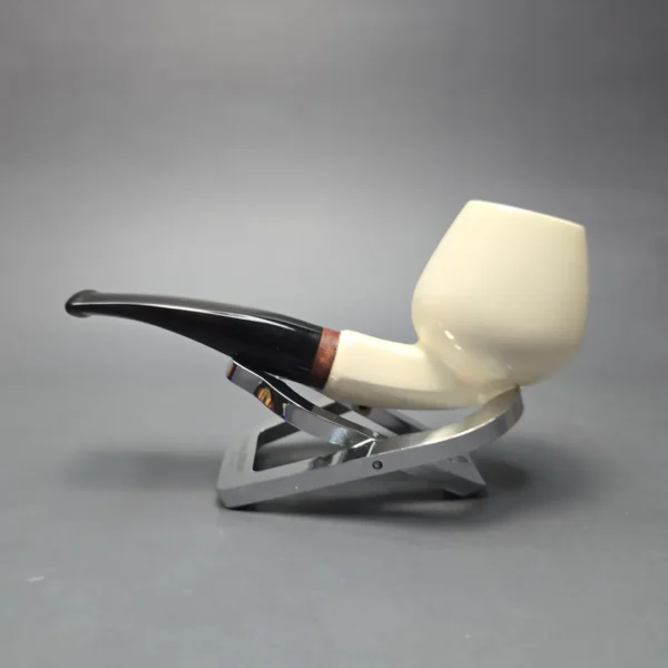 MBSD Meerschaum Deluxe Smooth Cutty Block Meerschaum Pipe, Briar-Mortise, New - Image 6