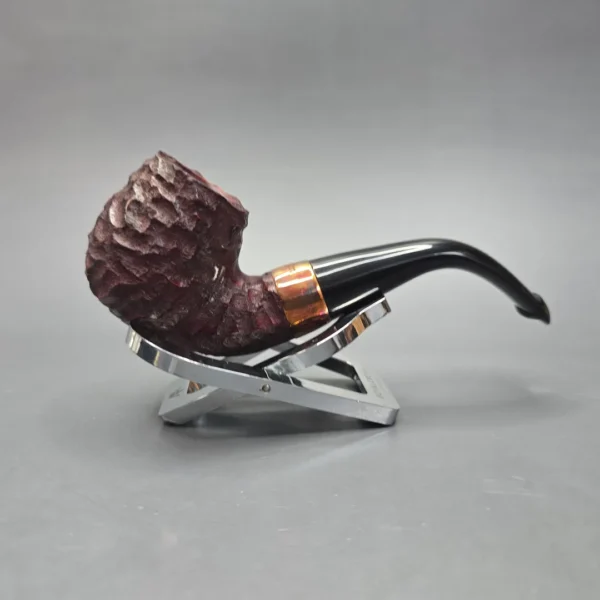 Peterson 2025 Christmas Pipe 221 Rusticated Bent Billiard Estate Briar Pipe, Unsmoked - Image 14