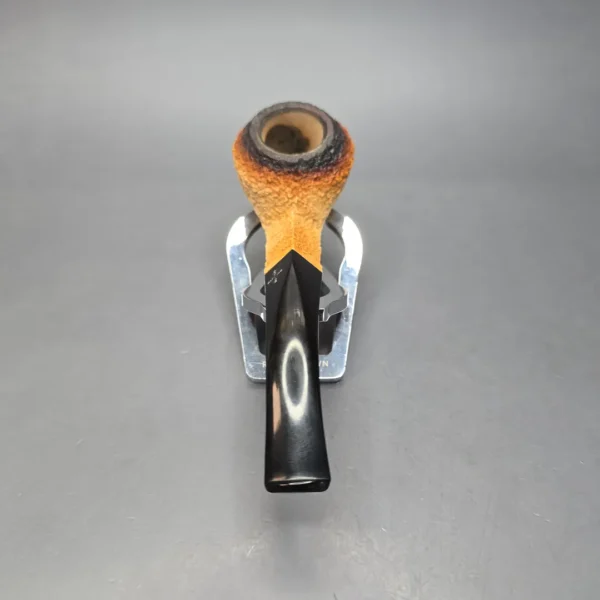 Barling (Post-Transition; by Laxey) 5735 Fumed Rusticated Bulldog African Block Meerschaum Estate Pipe, English Estates - Image 5