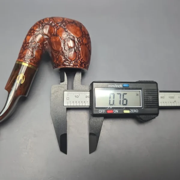 Savinelli Alligator Brown 614 Partially Rusticated Oom Paul (6mm) (Unsmoked Estate) - Image 14