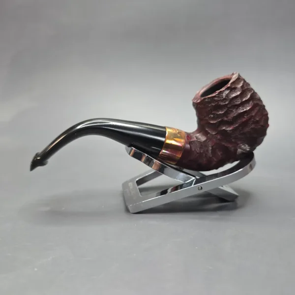 Peterson 2025 Christmas Pipe 221 Rusticated Bent Billiard Estate Briar Pipe, Unsmoked - Image 12