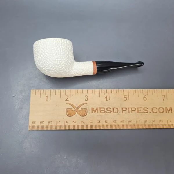 MBSD Meerschaum Deluxe Rusticated Pot Block Meerschaum Pipe, Briar-Mortise, New - Image 12
