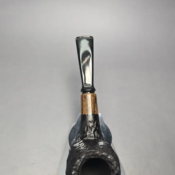 MBSD Briars by Piero Vitale Black Rusticated Author w/ Zebrawood, Briar Pipe, New - Image 8