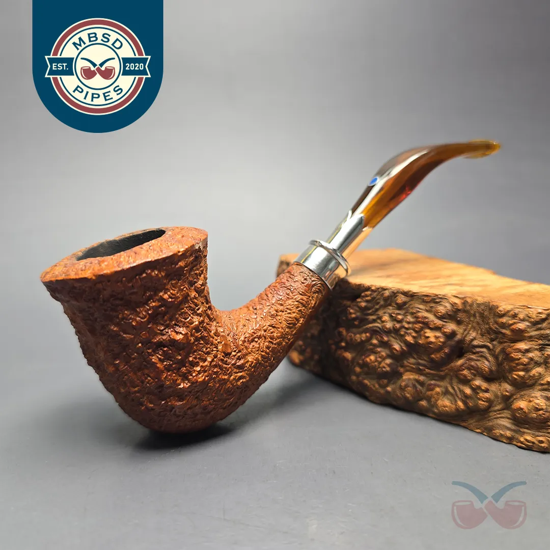 Ardor Urano Ninfea Rusticated Calabash w/ Silver Spigot Estate Briar Pipe, Italian Estates