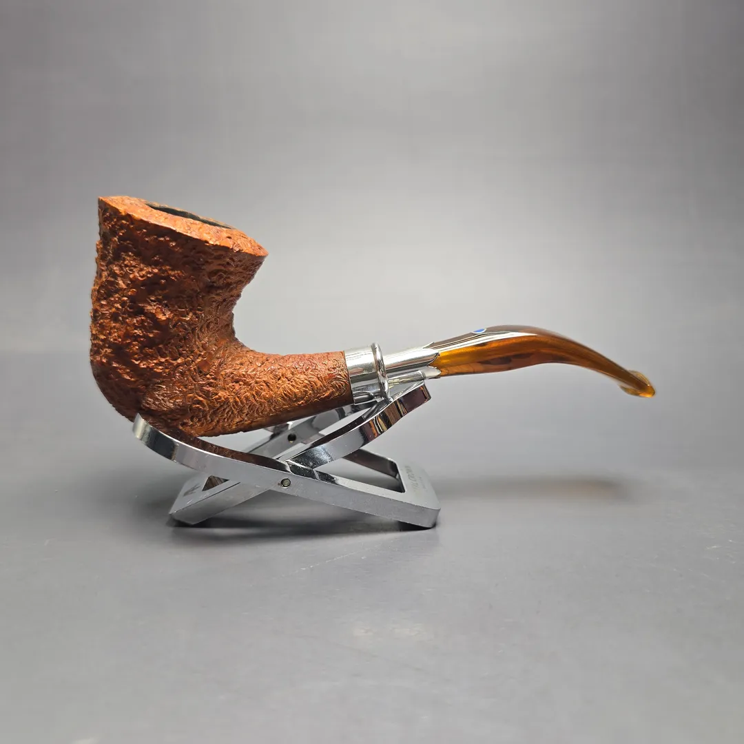 Ardor Urano Ninfea Rusticated Calabash w/ Silver Spigot Estate Briar Pipe, Italian Estates - Image 2