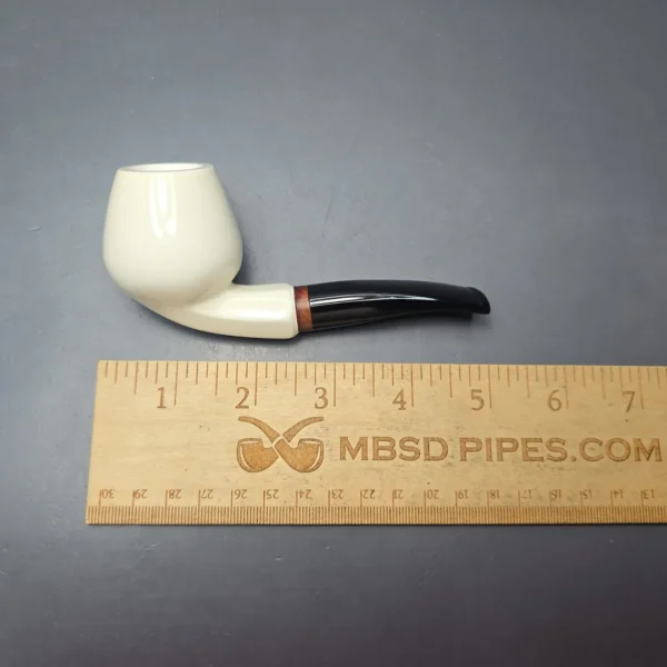 MBSD Meerschaum Deluxe Smooth Cutty Block Meerschaum Pipe, Briar-Mortise, New - Image 11