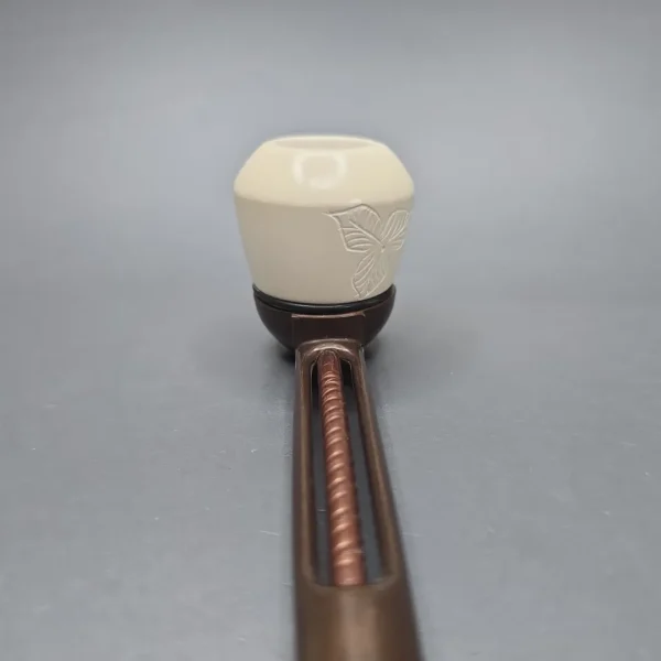 Falcon Extra Curved Dental w/ MBSD Meerschaum Rhodesian Block Meerschaum Bowl Pipe, New - Image 6
