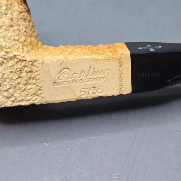 Barling (Post-Transition; by Laxey) 5735 Fumed Rusticated Bulldog African Block Meerschaum Estate Pipe, English Estates - Image 10