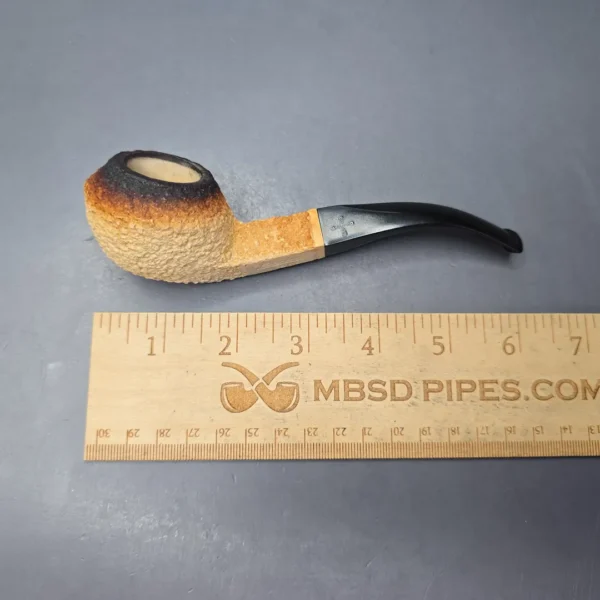 Barling (Post-Transition; by Laxey) 5735 Fumed Rusticated Bulldog African Block Meerschaum Estate Pipe, English Estates - Image 11
