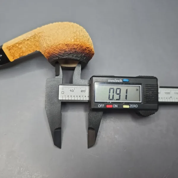 Barling (Post-Transition; by Laxey) 5735 Fumed Rusticated Bulldog African Block Meerschaum Estate Pipe, English Estates - Image 12