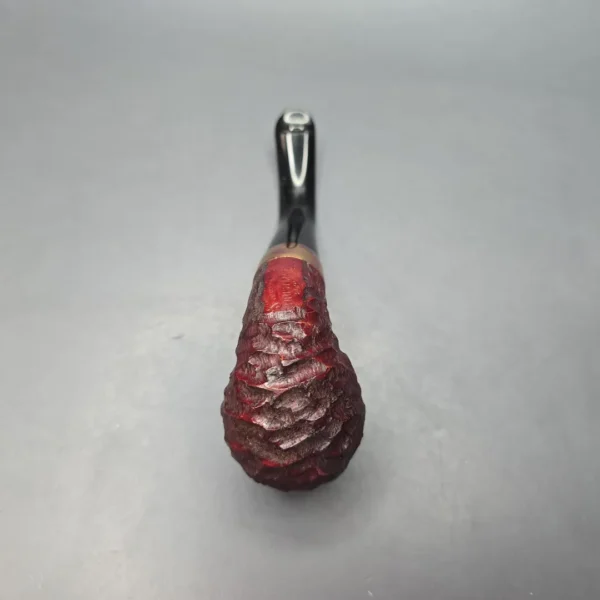 Peterson 2025 Christmas Pipe 221 Rusticated Bent Billiard Estate Briar Pipe, Unsmoked - Image 5