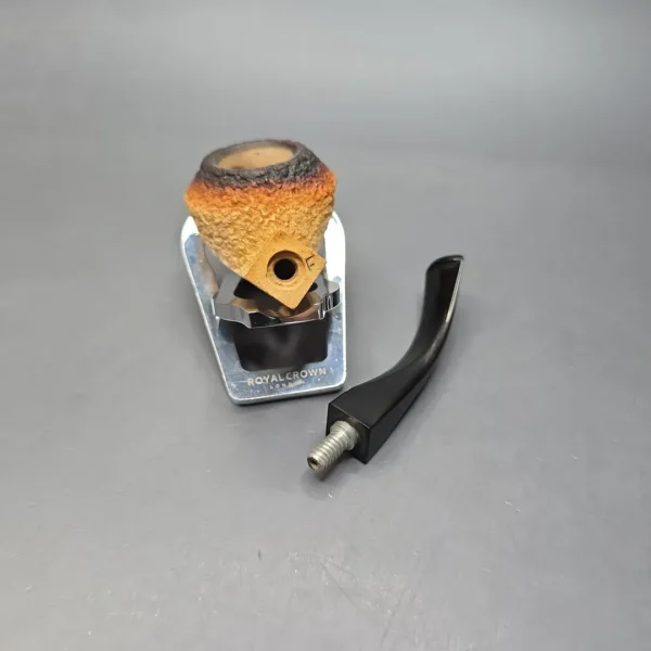 Barling (Post-Transition; by Laxey) 5735 Fumed Rusticated Bulldog African Block Meerschaum Estate Pipe, English Estates - Image 13