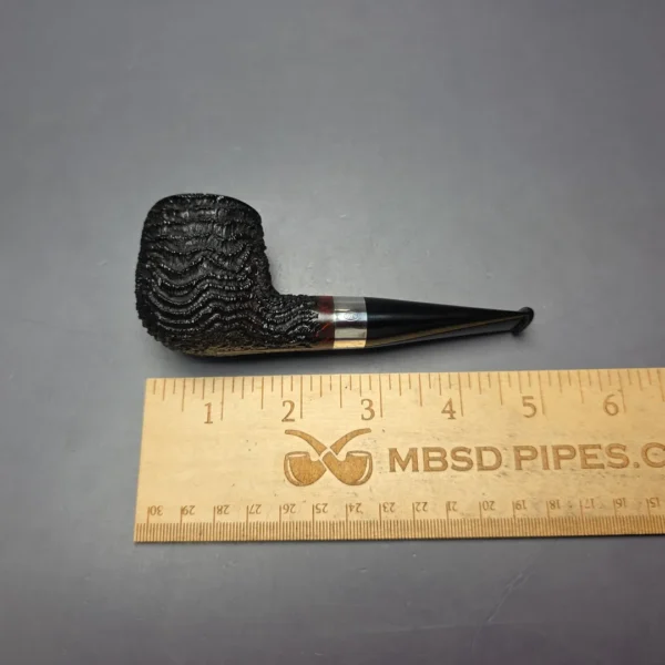 Walt Cannoy Cardinal House Morton Partially Rusticated Billiard w/ Silver Handmade Briar Pipe, New - Image 11