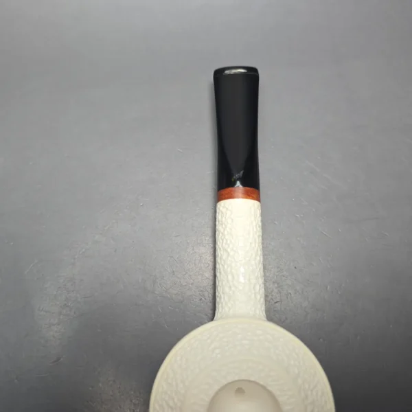 MBSD Meerschaum Deluxe Squat Rhodesian Block Meerschaum Pipe, Briar-Mortise, New - Image 9