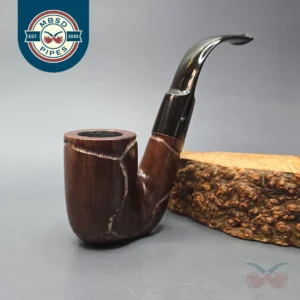 Savinelli Sherwood Rock Briar 604 KS Spot Carved Oom Paul Estate Briar Pipe, Italian Estates