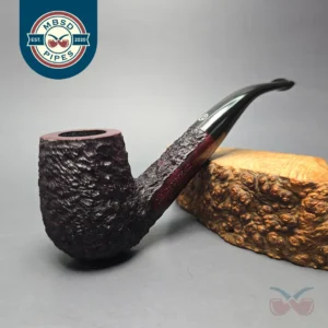 James Upshall Bark Group 6 Partially Rusticated Bent Billiard Estate Briar Pipe, Unsmoked