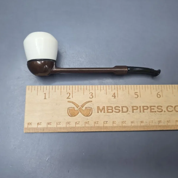 Falcon Extra Curved Dental w/ MBSD Meerschaum Rhodesian Block Meerschaum Bowl Pipe, New - Image 11