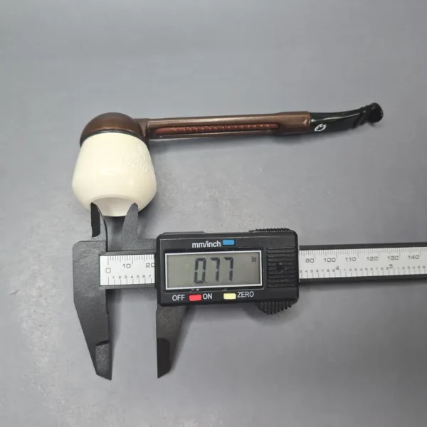 Falcon Extra Curved Dental w/ MBSD Meerschaum Rhodesian Block Meerschaum Bowl Pipe, New - Image 12