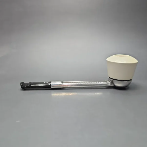 Falcon Chrome Dental w/ MBSD Meerschaum Rhodesian Block Meerschaum Bowl Pipe, New - Image 4