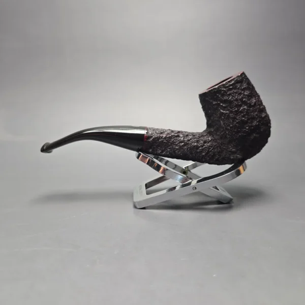 James Upshall Bark Group 6 Partially Rusticated Bent Billiard Estate Briar Pipe, Unsmoked - Image 4