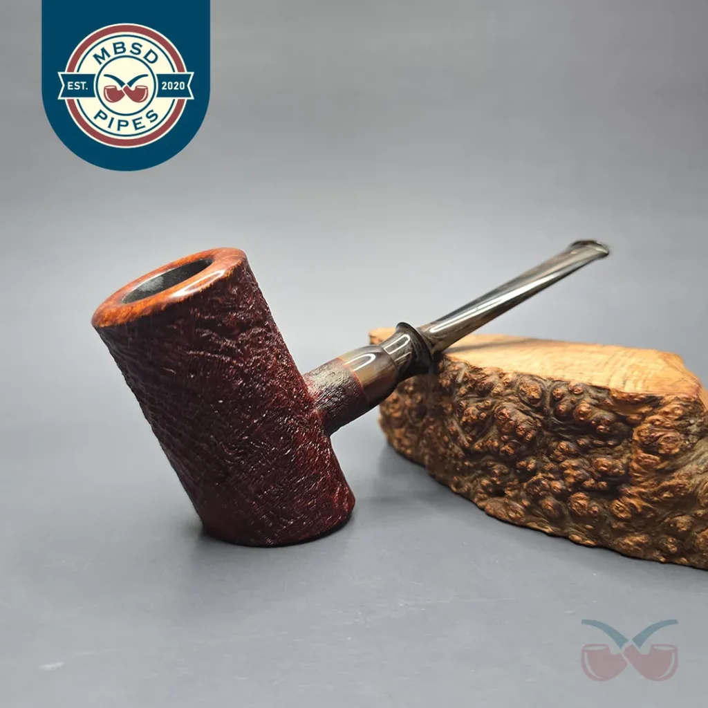 Pipe Tristan Partially Sandblasted Poker with Horn (New)