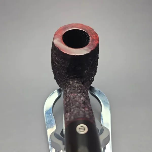 James Upshall Bark Group 6 Partially Rusticated Bent Billiard Estate Briar Pipe, Unsmoked - Image 6