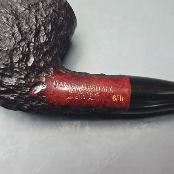 James Upshall Bark Group 6 Partially Rusticated Brandy Estate Briar Pipe, Unsmoked - Image 9