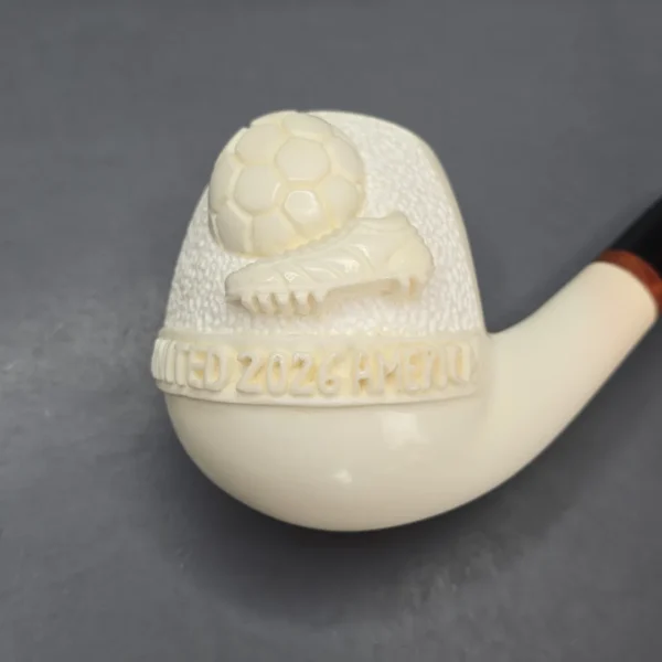 MBSD Meerschaum Deluxe World Cup 2026 Carved Brandy Block Meerschaum Pipe, Briar-Mortise, New - Image 12