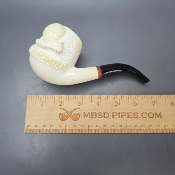 MBSD Meerschaum Deluxe World Cup 2026 Carved Brandy Block Meerschaum Pipe, Briar-Mortise, New - Image 13