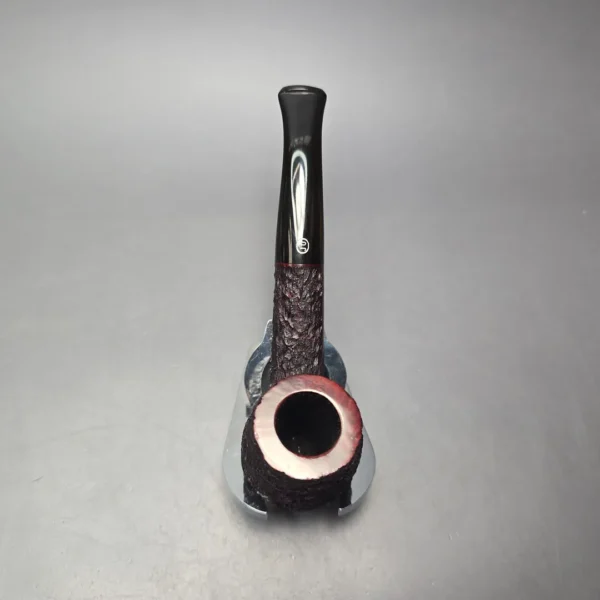 James Upshall Bark Group 6 Partially Rusticated Bent Billiard Estate Briar Pipe, Unsmoked - Image 9
