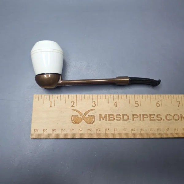 Falcon Extra Curved Dental w/ MBSD Meerschaum Rhodesian Block Meerschaum Bowl Pipe, New - Image 11