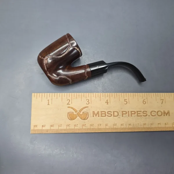 Savinelli Sherwood Rock Briar 604 KS Spot Carved Oom Paul Estate Briar Pipe, Italian Estates - Image 11