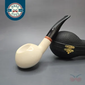 MBSD Meerschaum Deluxe Smooth Author Block Meerschaum Pipe, Briar-Mortise, New