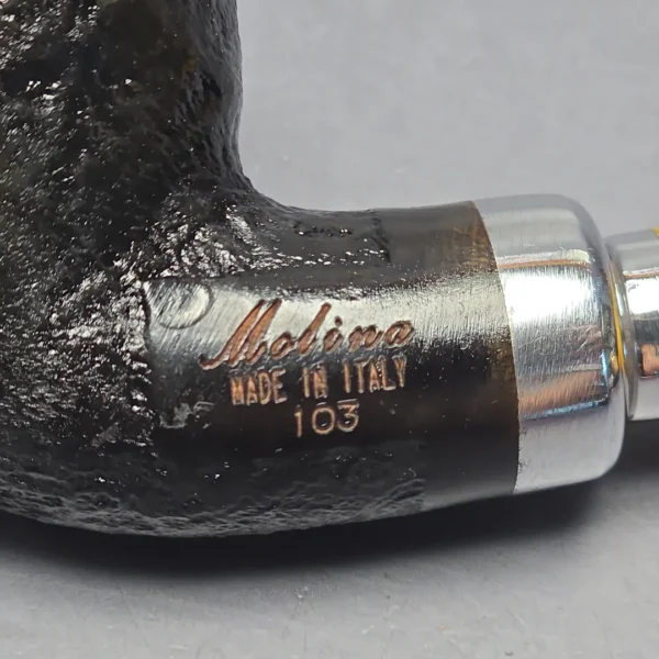 Molina Ambra 103 Sandblasted Rhodesian Briar Pipe, New, 9mm - Image 11