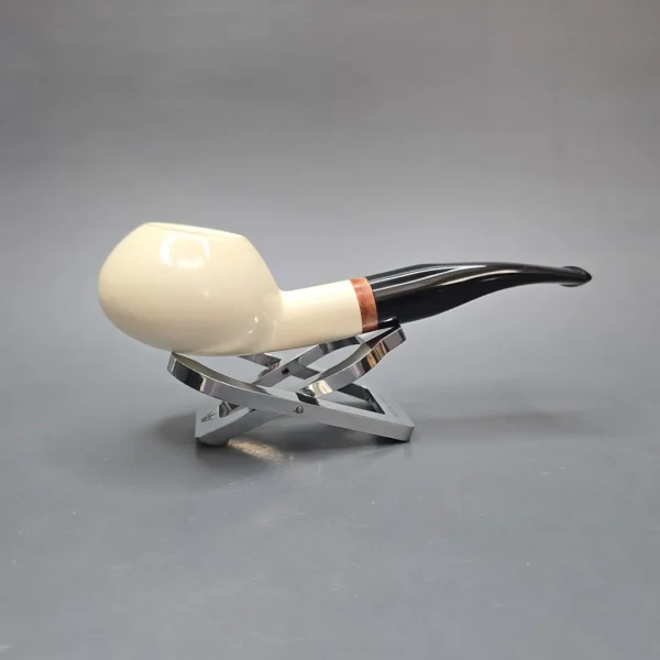 MBSD Meerschaum Deluxe Smooth Author Block Meerschaum Pipe, Briar-Mortise, New - Image 3