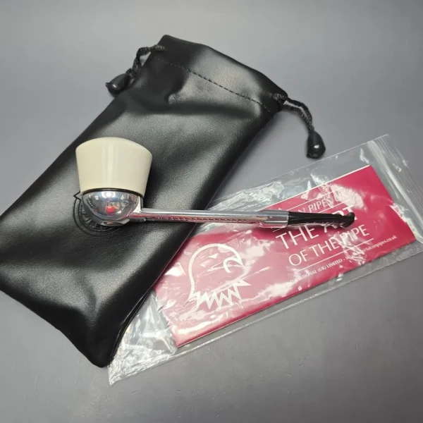 Falcon Chrome Dental w/ MBSD Meerschaum Rhodesian Block Meerschaum Bowl Pipe, New - Image 14