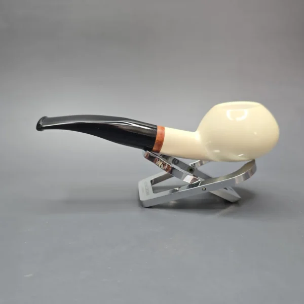 MBSD Meerschaum Deluxe Smooth Author Block Meerschaum Pipe, Briar-Mortise, New - Image 5