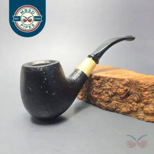 MBSD Briars by Piero Vitale Black Sandblasted Brandy w/ Boxwood, Briar Pipe, New