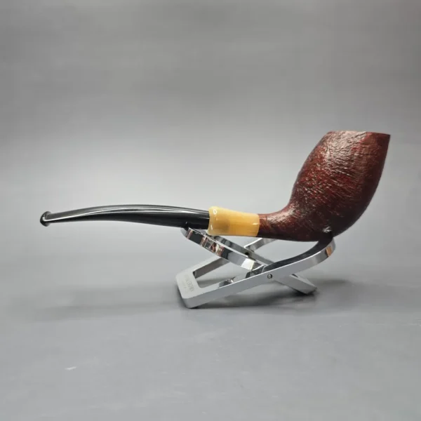 MBSD Briars Modern Masters 3 Sandblasted Tulip w/ Faux Horn Handmade Briar Pipe, New - Image 4