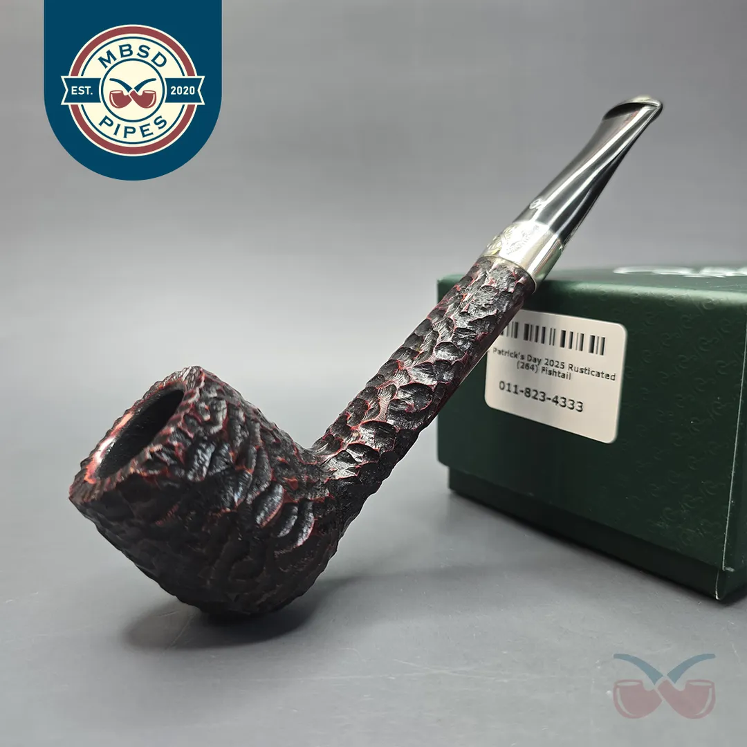Peterson 2025 St Patrick's Day 264 Rusticated Canadian w/ Silver Estate Briar Pipe, Unsmoked