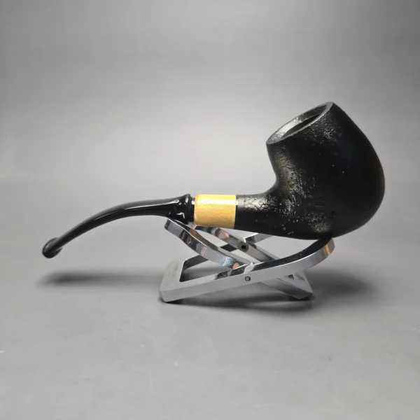 MBSD Briars by Piero Vitale Black Sandblasted Brandy w/ Boxwood, Briar Pipe, New - Image 4