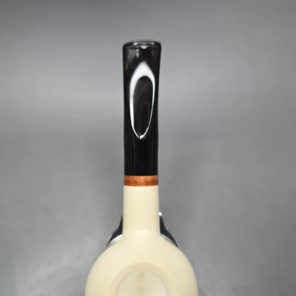 MBSD Meerschaum Deluxe Smooth Author Block Meerschaum Pipe, Briar-Mortise, New - Image 9